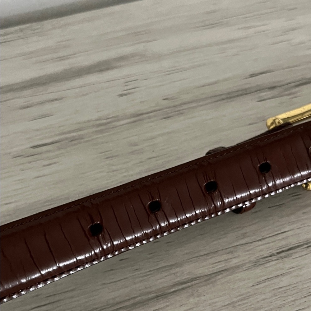 Coach Brown Leather Belt with Gold Buckle - Picture 8 of 11